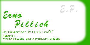 erno pillich business card